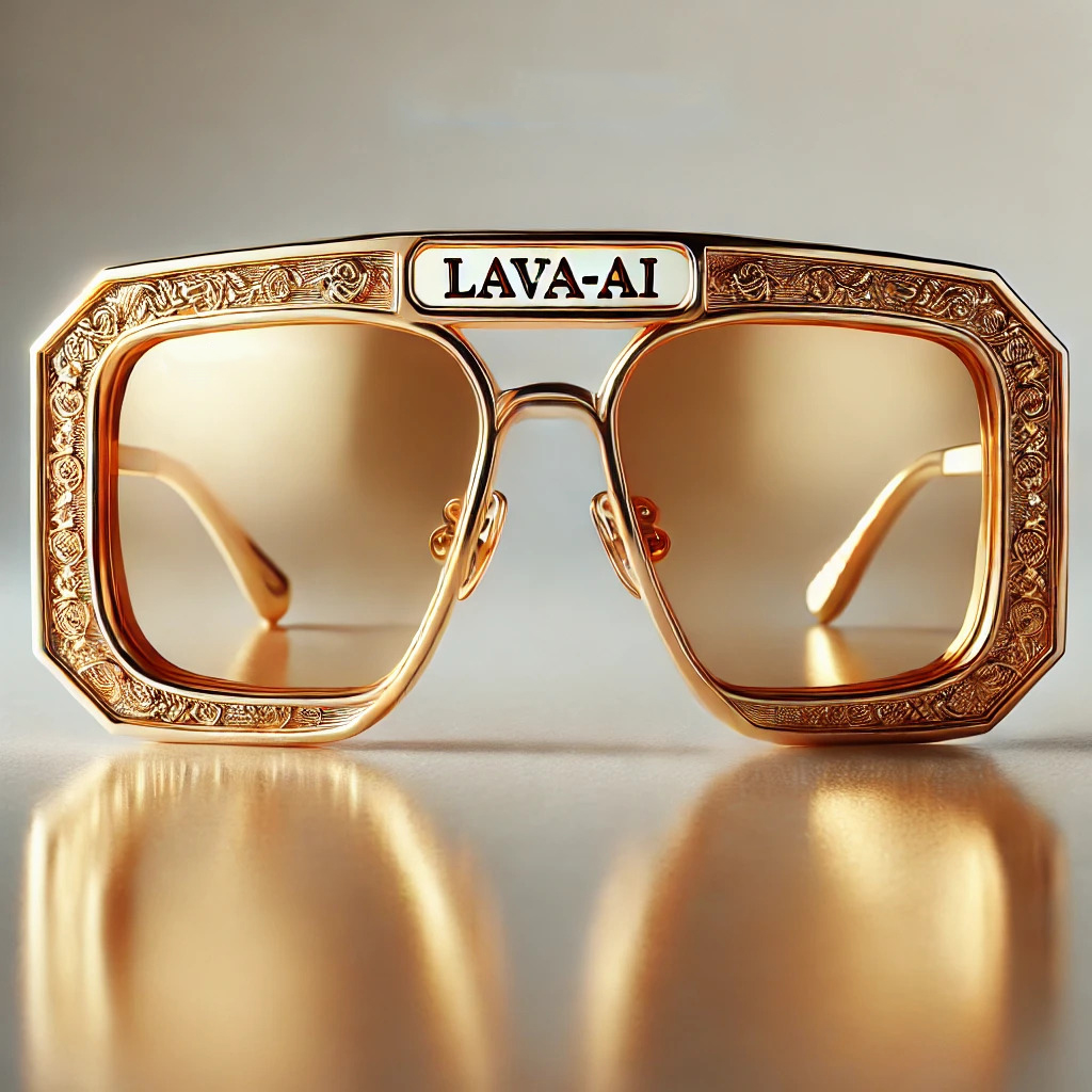 LavaAI Gold Retro Sunglasses
